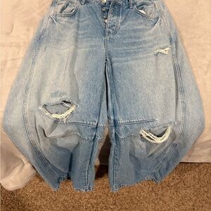 We The Free Good Luck Mid-Rise Barrel Jeans